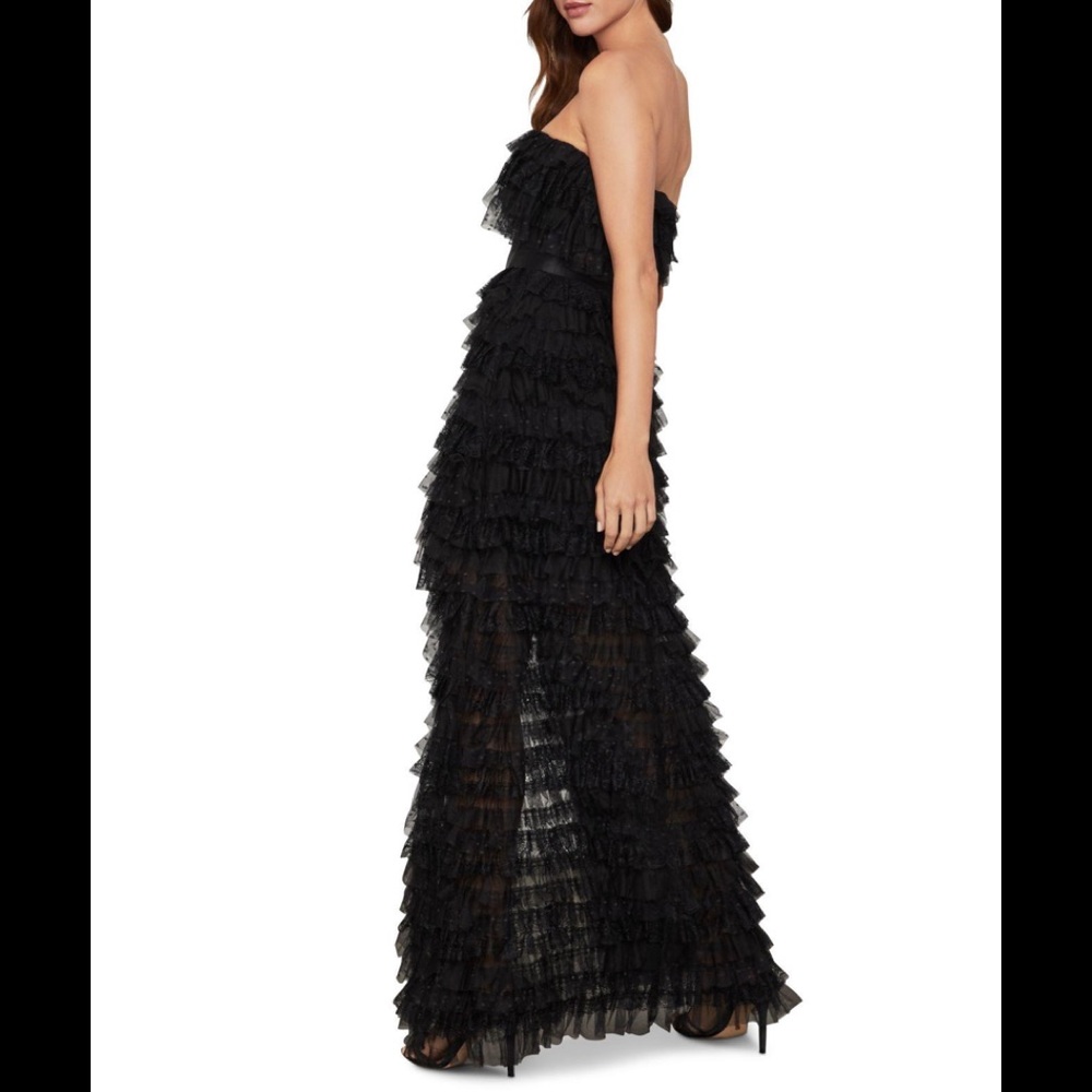 BCBGMaxAzria Black Strapless Ruffle High-Low Dress - Picture 5 of 5